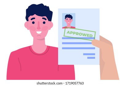 Job application Approved document paper. Vector illustration