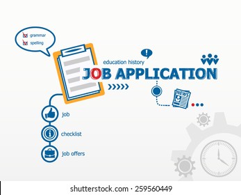 Job application concept and notebook for efficiency, creativity, intelligence. Hand writing Best practice with blue marker