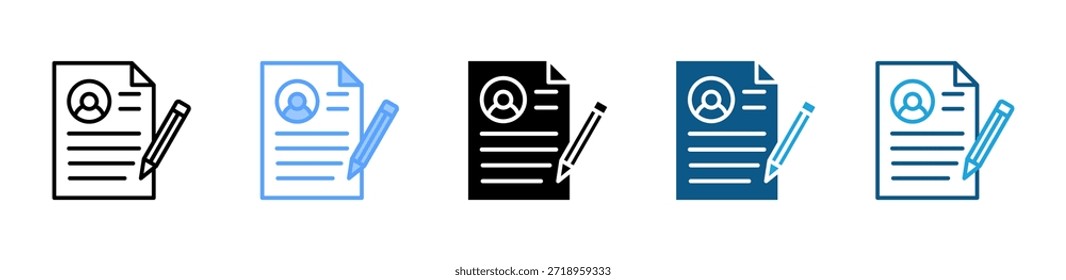 Conjunto de iconos de formulario de solicitud de trabajo colección de estilos múltiples