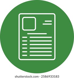 Job Application Form Outline Circle Style Icon Design