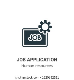 Job application glyph icon vector on white background. Flat vector job application icon symbol sign from modern human resources collection for mobile concept and web apps design.