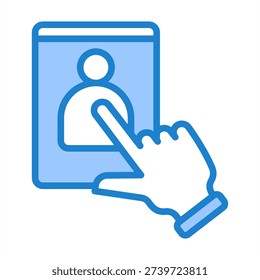 Job Application Icon With Blue Color For Human Resources Management