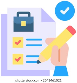 Job Application Icon Flat Vector Illustration