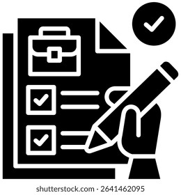 Job Application Icon Glyph Vector Illustration