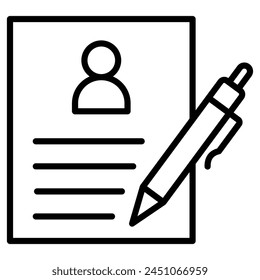 Job Application icon line vector illustration