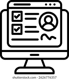 Job Application Icon Line Vector Illustration
