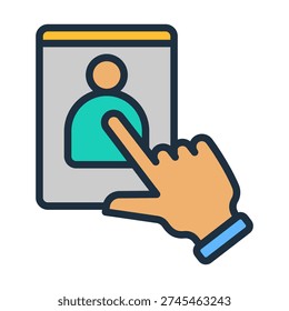 Job Application Icon - Lineal Color Outline Icons For Human Resources Management