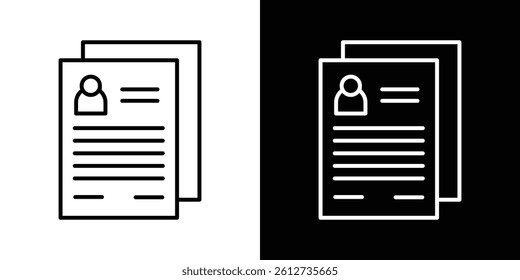 Job Application icon set. Black illustration isolated for graphic and web design