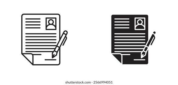 Job Application icons in outline and fill. vector illustration for ui.