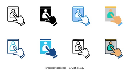 Los iconos de la aplicación de trabajo establecen la colección de estilos múltiples. Trazo editable 
