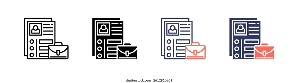 Job Application Multi Style Icon Set Vector