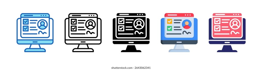 Job Application Multiple Style Icon Set Collection.