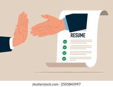 Job application rejected. Vector illustration in flat style.