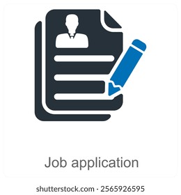 Job Application and resume icon concept