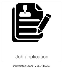 Job Application and resume icon concept