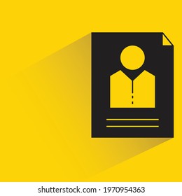 job application with shadow yellow background