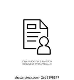 Documento de Envío de solicitud de empleo con icono de candidato