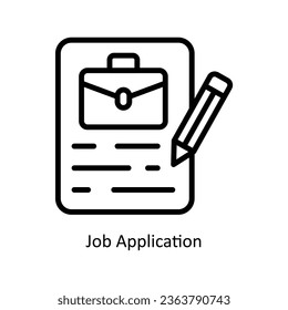 Job Application vector  outline Icon Design illustration. Human Resources Symbol on White background EPS 10 File 