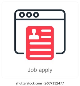 Job Apply and application icon concept