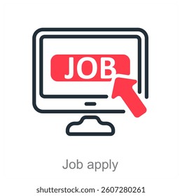 Job Apply and resume icon concept