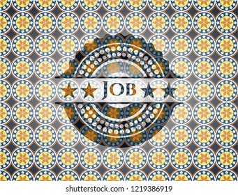 Job arabesque style badge. arabic decoration.