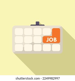 Job banner icon flat vector. Online search. Career people