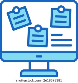 Job Board Icon Blue Vector Illustration