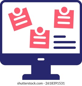 Job Board Icon Fill Vector Illustration