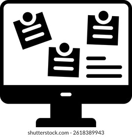Job Board Icon Glyph Vector Illustration