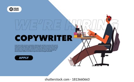 Job Board Template Hiring Copywriter Flat Illustration