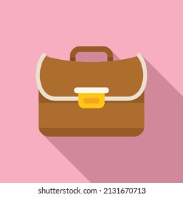 Job briefcase icon flat vector. Work bag. Office suit