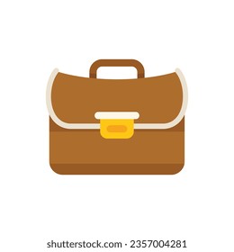 Job briefcase icon flat vector. Work bag. Office suit isolated