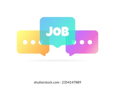 Burbujas de empleo. Plano, color, signo de trabajo. ilustración vectorial