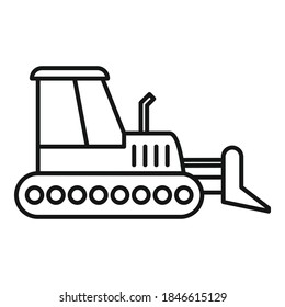 Job bulldozer icon. Outline job bulldozer vector icon for web design isolated on white background