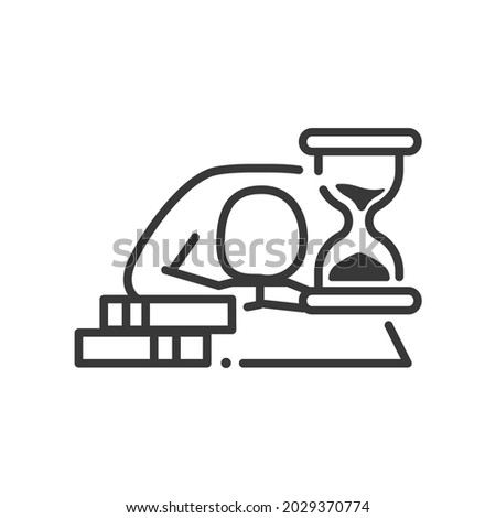 Job burnout - vector line design single isolated icon