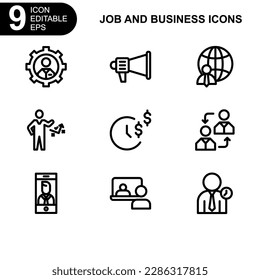 job and business icon or logo isolated sign symbol vector illustration - high quality black style vector icons
