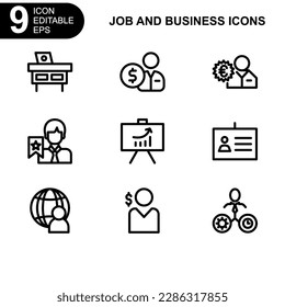 job and business icon or logo isolated sign symbol vector illustration - high quality black style vector icons