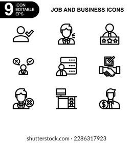 job and business icon or logo isolated sign symbol vector illustration - high quality black style vector icons