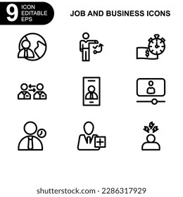 job and business icon or logo isolated sign symbol vector illustration - high quality black style vector icons