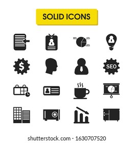 Job business icons set with calendar time, coffee, nightstand elements. Set of job business icons and human concept. Editable vector elements for logo app UI design.