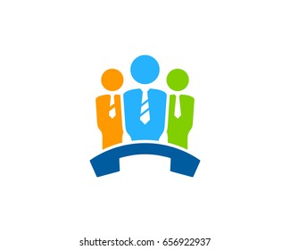 Job Call Icon Logo Design Element