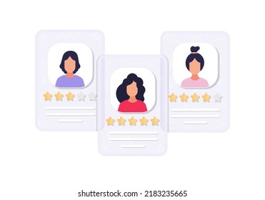 Candidaturas de empleo con clasificación. Estilo plano. Ilustración de Vetkaran.