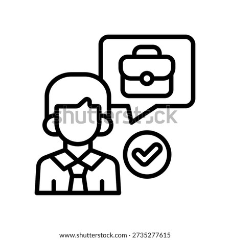Job Candidate Icon Line Vector Illustration