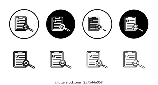 Job candidate icon Thin line art collection