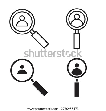 Job candidate icon vector logo set flat and stroke lines