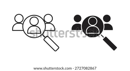 Job candidate icons set. Simple line vector illustration