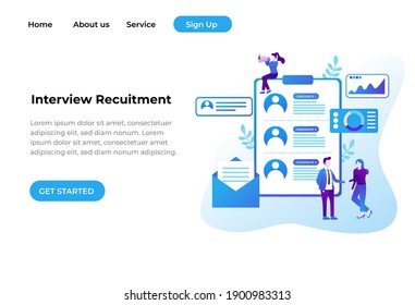 Job candidate. Idea of employment and job interview. Recruitment manager searching. Web banner design. Isolated vector illustration in cartoon style