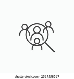 Job Candidateline in dünner Linie schwarz Farbe. Flache einfache Vektorsymbol-Illustration.