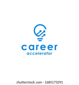 Job Career Accelerator Logo Design Vector Image With Creative Concept Illustration