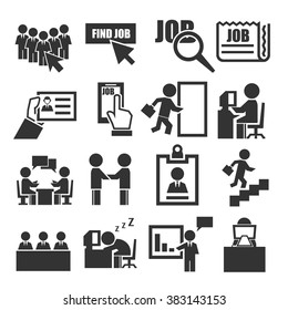job, career icon set